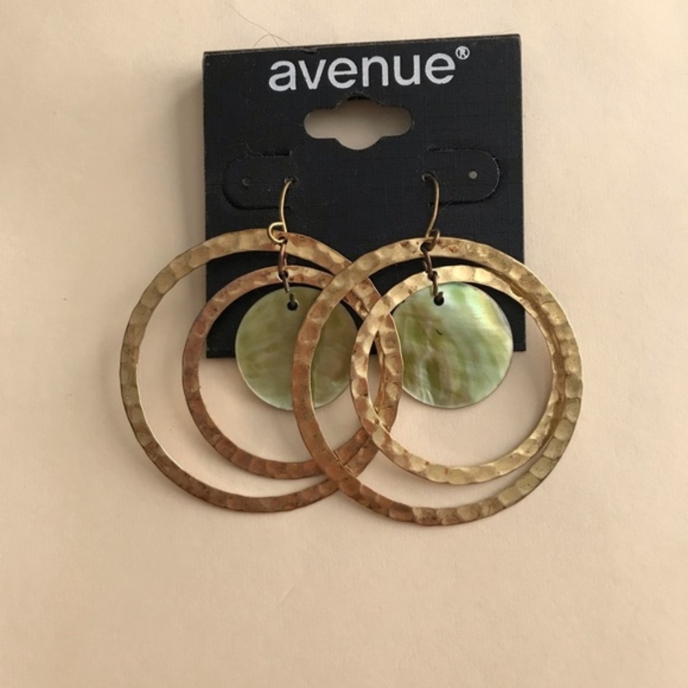 5/$15 Hammered Graduated Circle Dangle Hoops